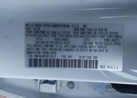 2024 Mazda Cx-50 2.5 S Select z USA, uszkodzony, nr VIN 7MMVABAM1RN213412